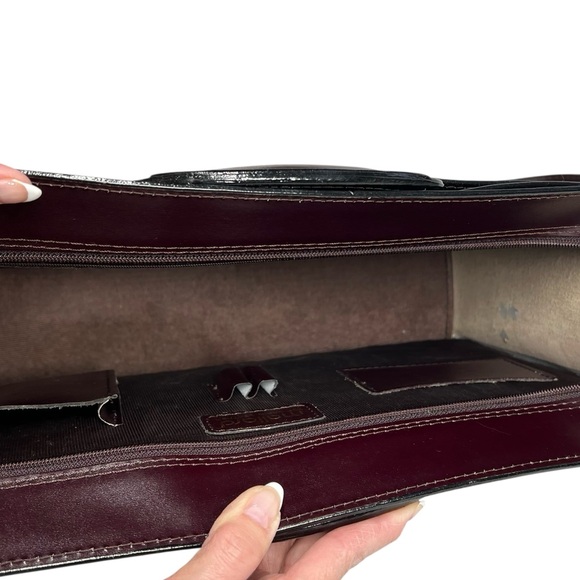 VTG ROYCE New York Burgundy Top Leather Laptop Briefcase Shoulder Bag - Picture 8 of 16